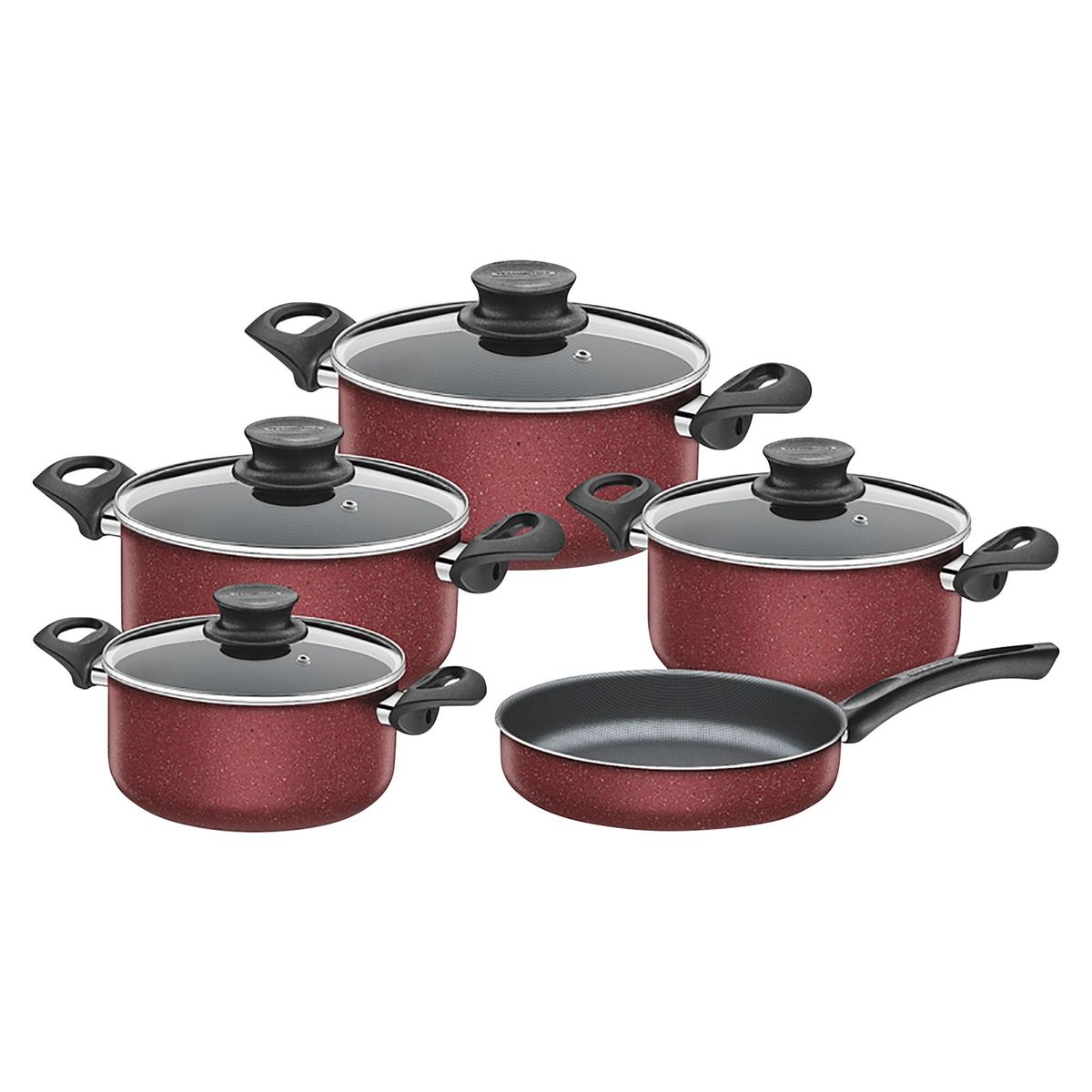TRAMONTINA - Juego de Ollas 9 Piezas Paris Rojo
