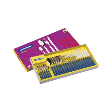 Juego de Cubiertos 24 Piezas New Kolor Azul