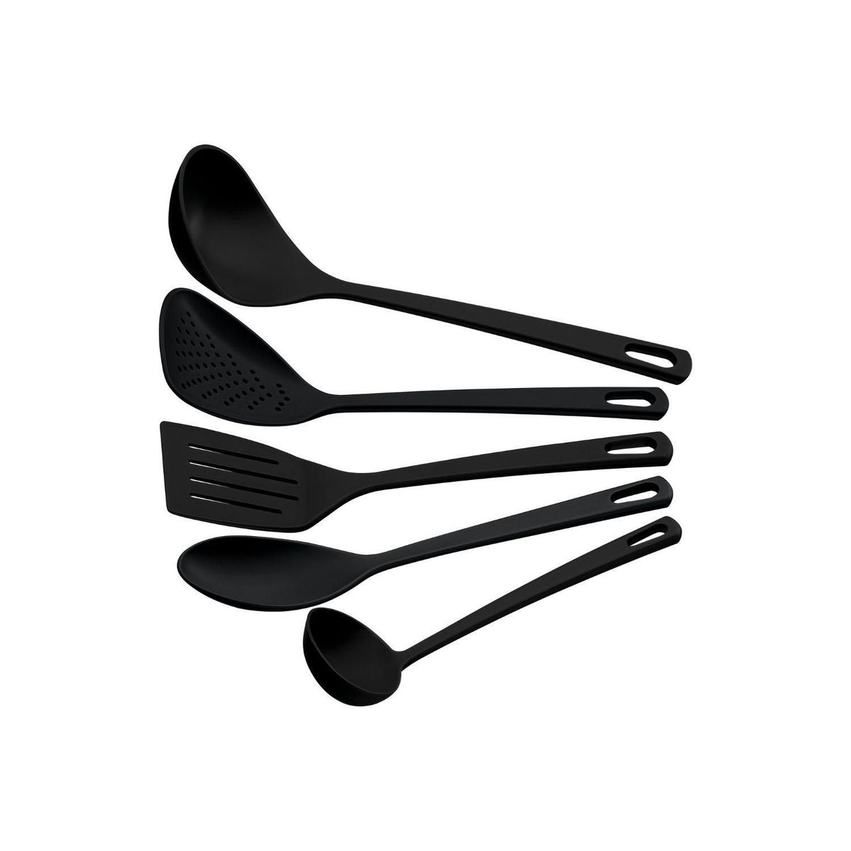 TRAMONTINA - Juego de Utensilios 5 Piezas Nylon Negro