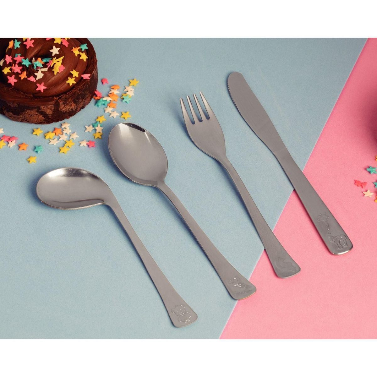 TRAMONTINA - Juego de Cubiertos para Niños 4 Piezas Baby