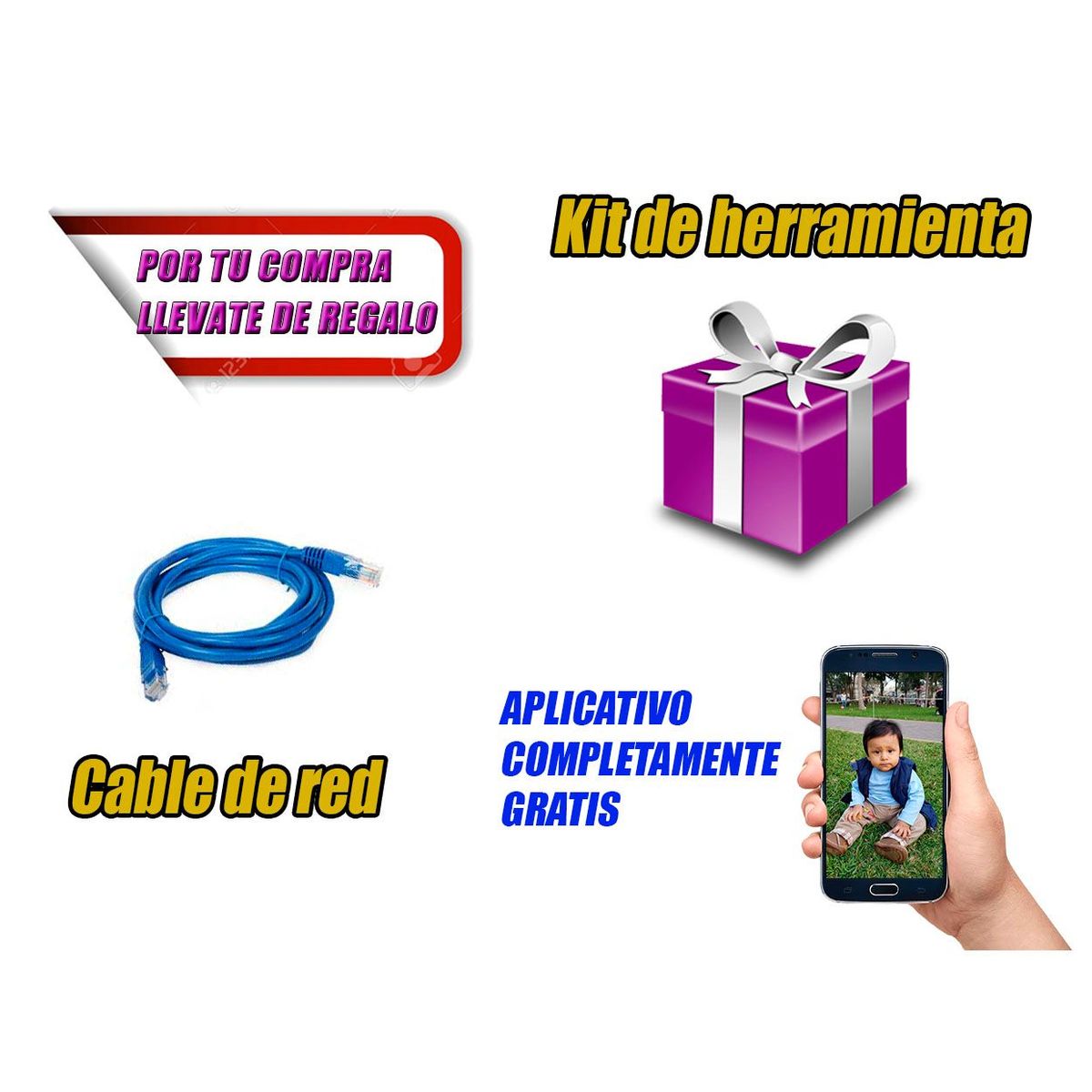 HIKVISION - Kit 3 Cámaras de Seguridad HD 720p Disco 500GB Vigilancia + Kit de Herramientas