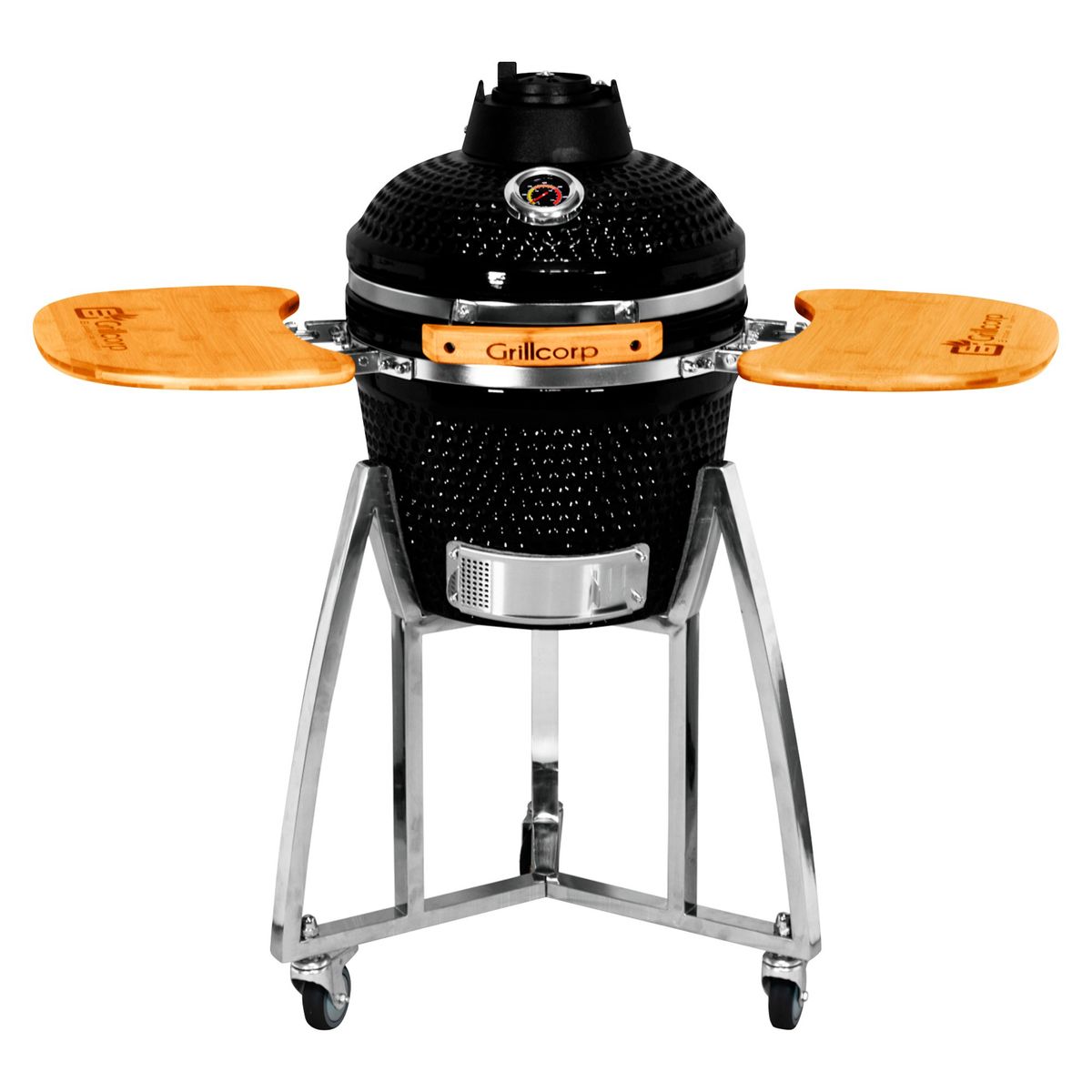 GRILLCORP - Kamado Grillcorp Chico 100x122x55cm Negro + 2 Bandejas Laterales + Accesorios