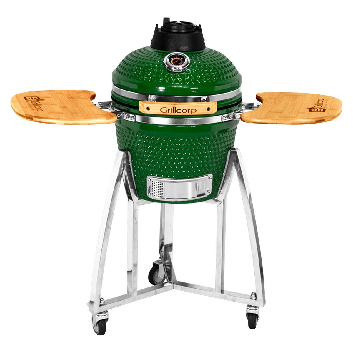 GRILLCORP - Kamado Grillcorp Chico 100x122x55cm Verde + 2 Bandejas Laterales + Accesorios