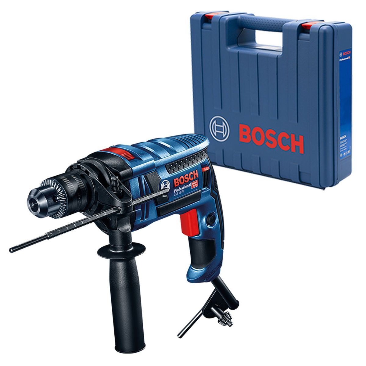 BOSCH - Taladro percutor Eléctrico Bosch 750W GSB 16 RE + Set de Accesorios 103 Piezas + Maletín Bosch