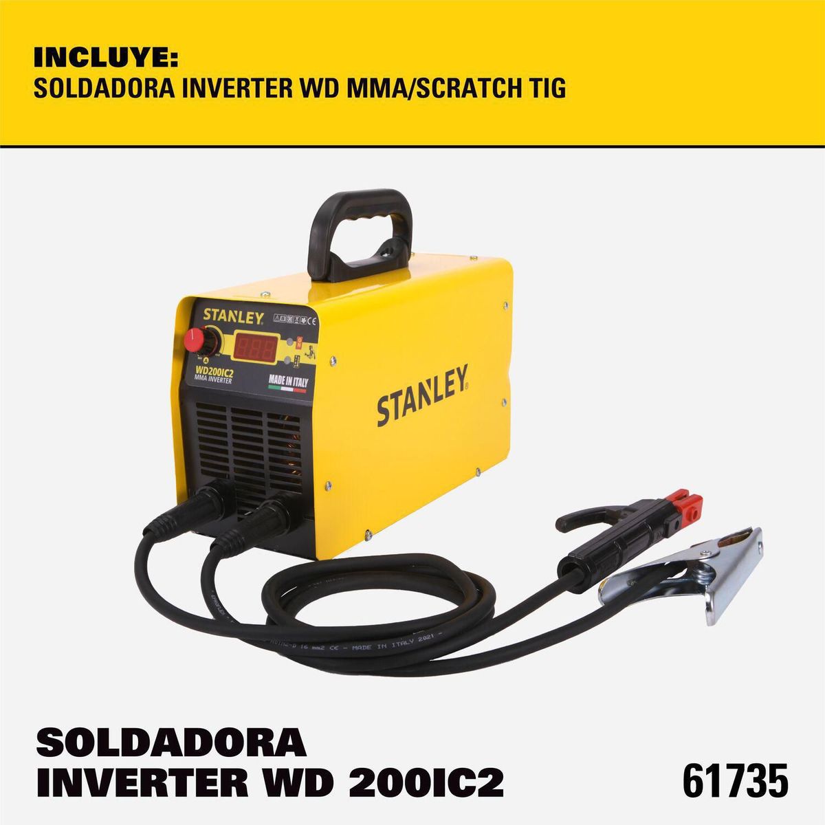 STANLEY - Soldadora 200A 61735-K6 + Esmeril 710W Stanley