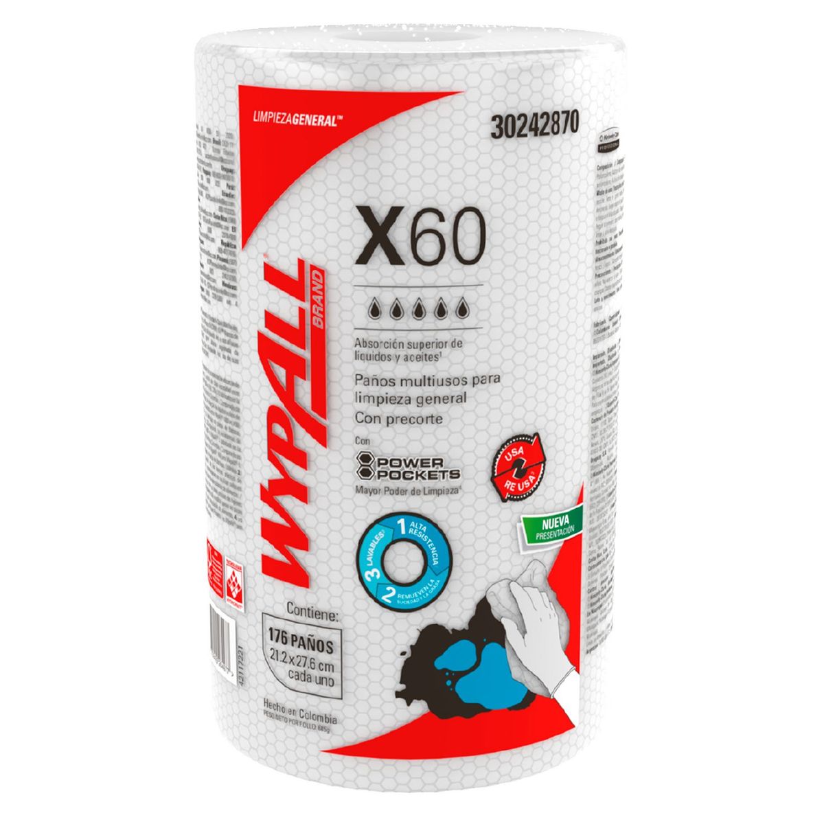 WYPALL - Papel Toalla Industrial De Limpieza Wypall 60M