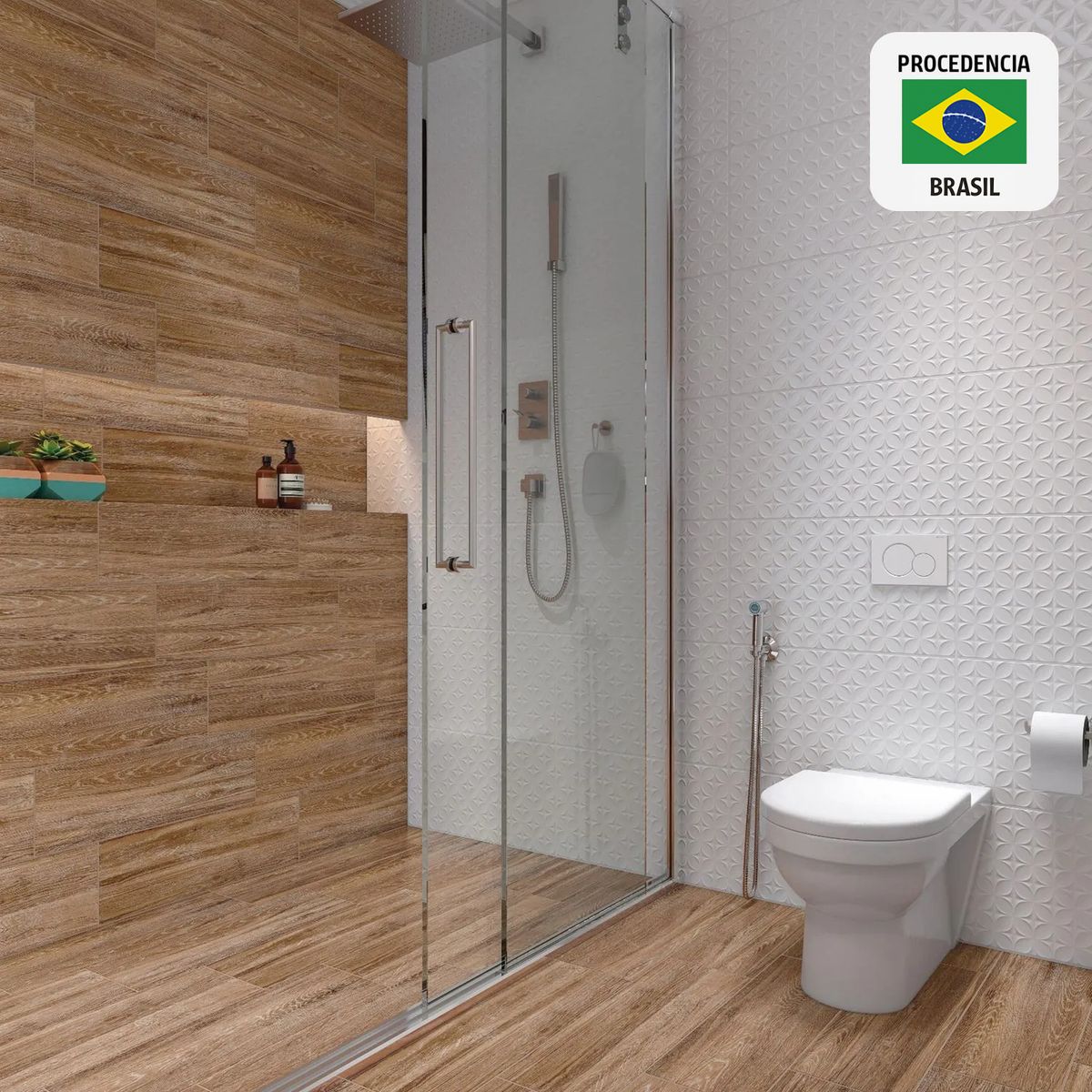 CECAFI - Ceramica Marrón Maderado 20x60cm 1.7m2