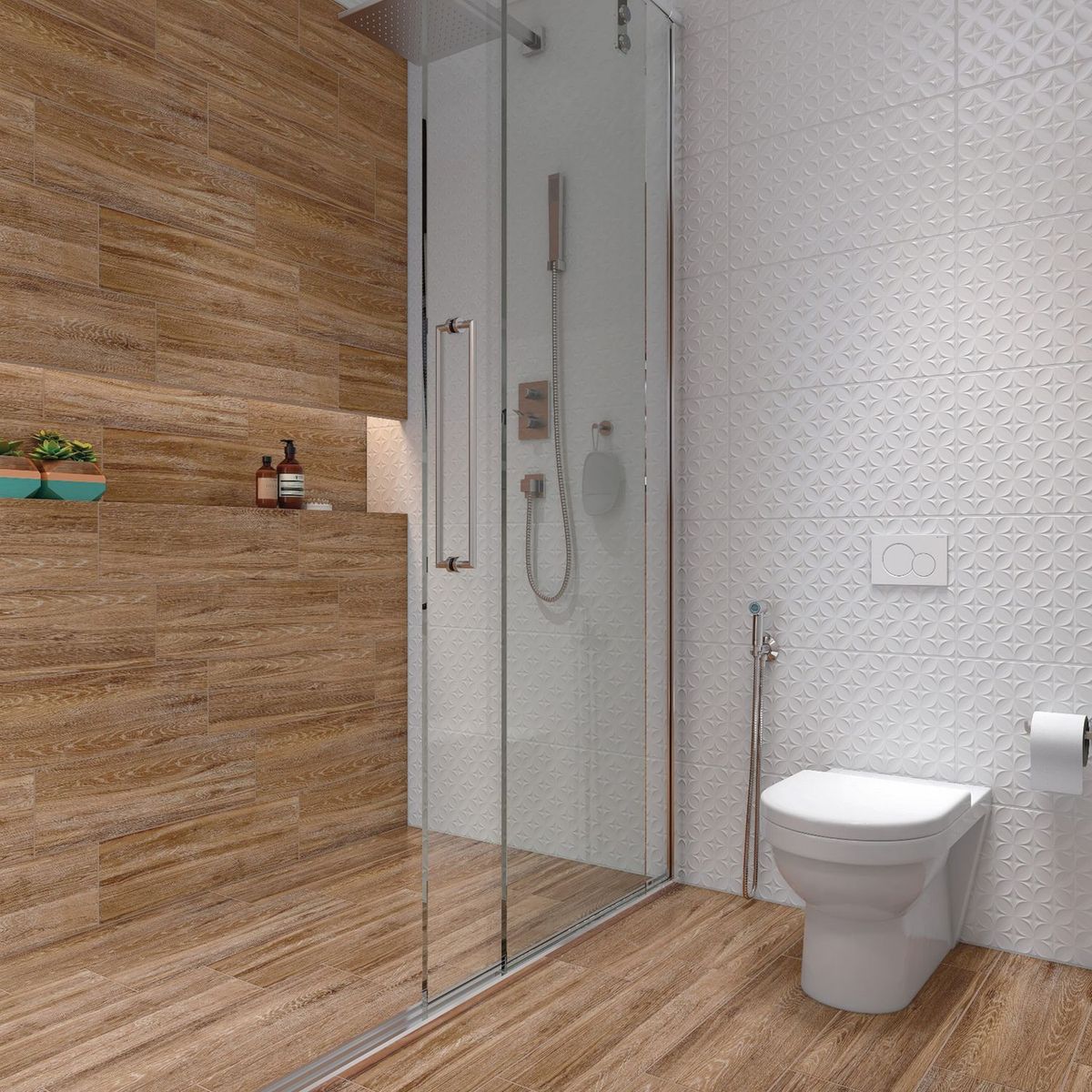 CECAFI - Ceramica Marrón Maderado 20x60cm 1.7m2