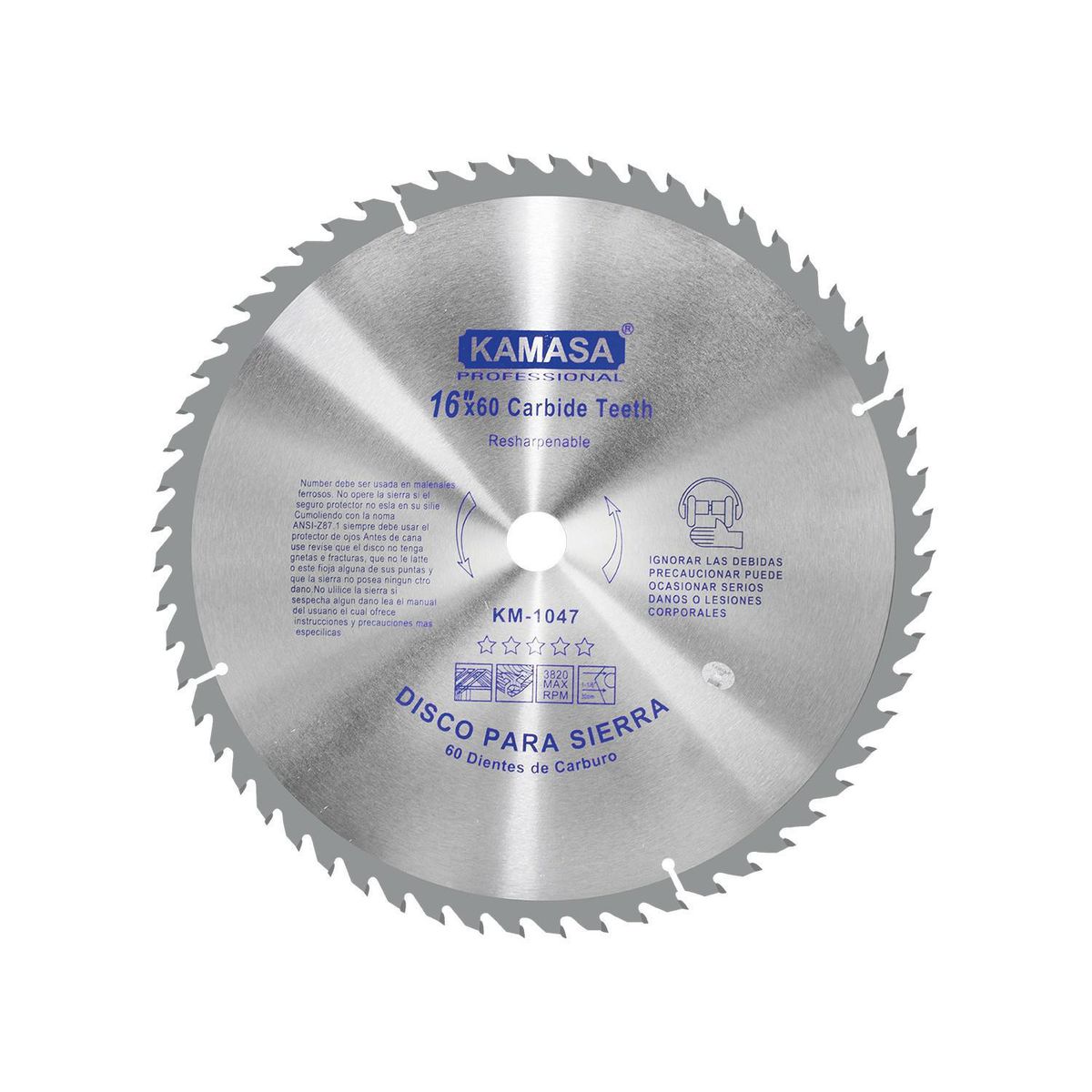 KAMASA - Disco Sierra para Madera 16" 400mm 60 Dientes Kamasa