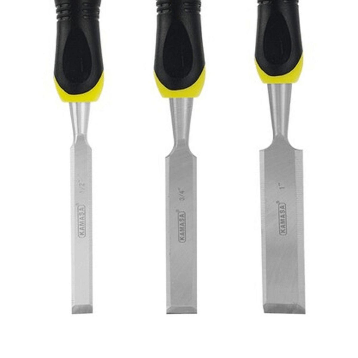 KAMASA - Juego de Formones (1/2",3/4",1") 3Pz Empuñadura Goma Kamasa