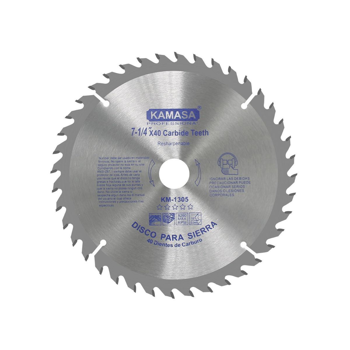 KAMASA - Disco Sierra para Madera 7-1/4" 185mm 40 Dientes Kamasa