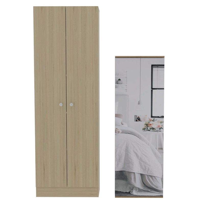 TUHOME - Combo Ropero 2 Puertas + Zapatera con Espejo Dreams