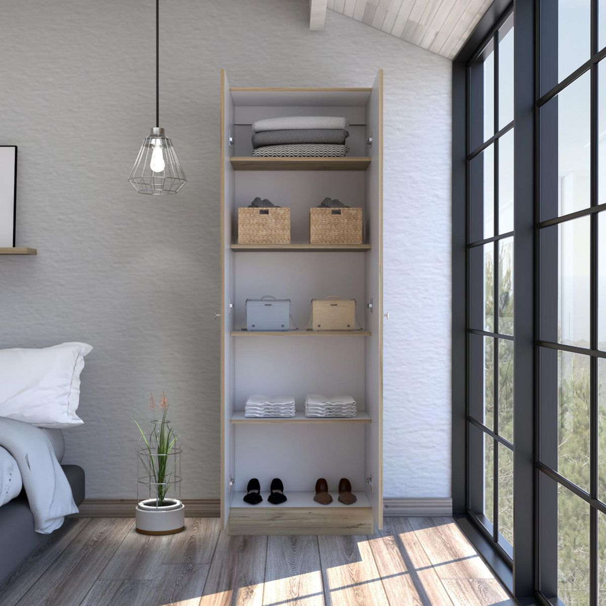 TUHOME - Ropero 2 Puertas Multiusos Home