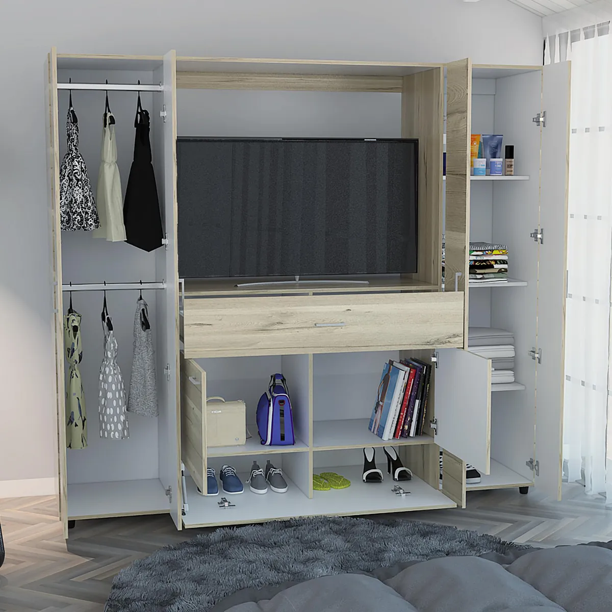 TUHOME - Ropero Duna 7 Puertas 2 Cajones Manila