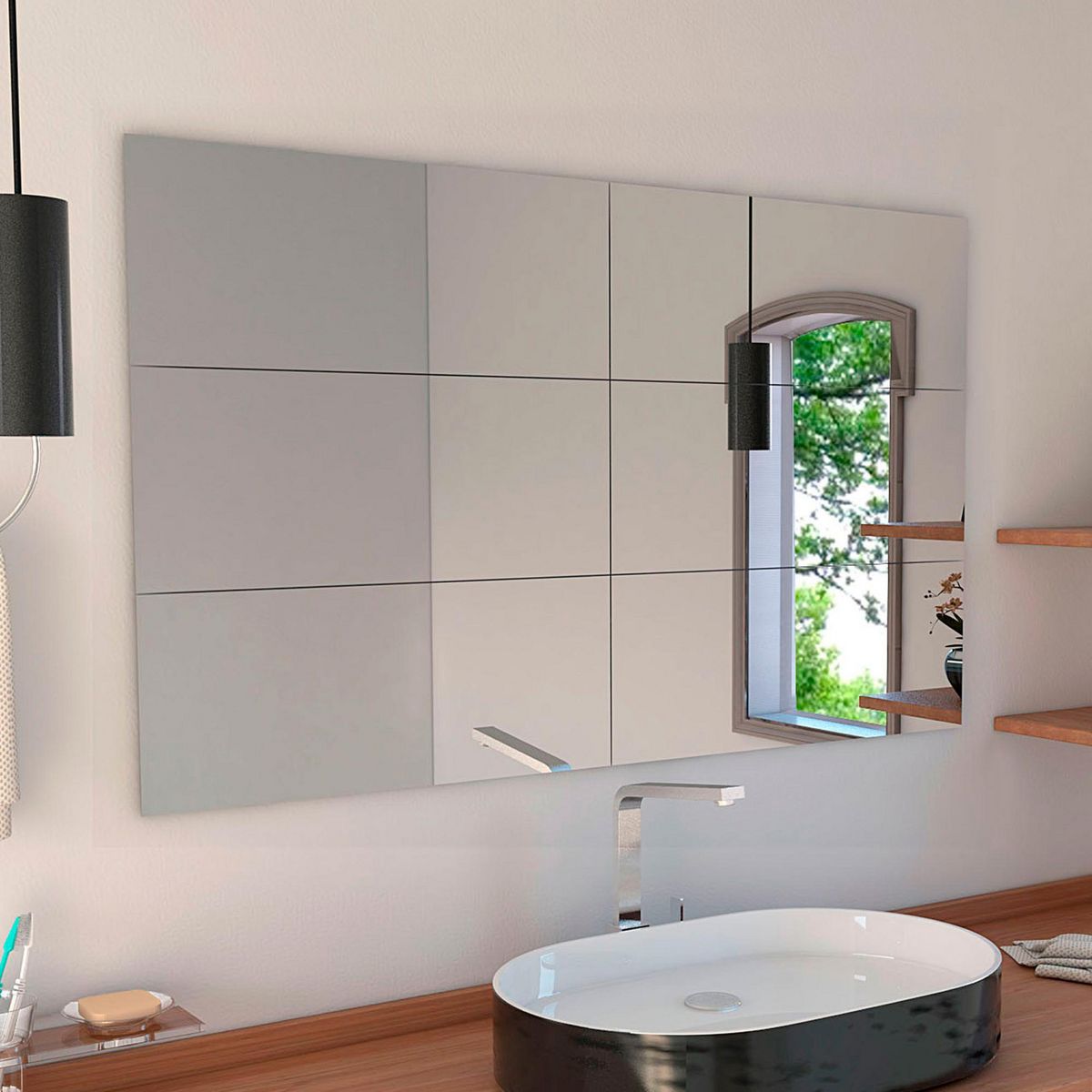 TUHOME - Espejo 6 en 1 Siena 60x24 cm