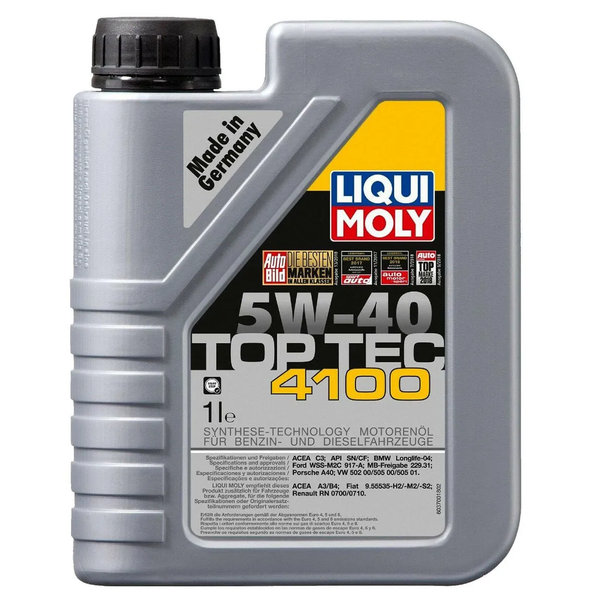 LIQUI MOLY - Aceite de Motor Liqui Moly 5W-40 Top Tec 4100 1 L