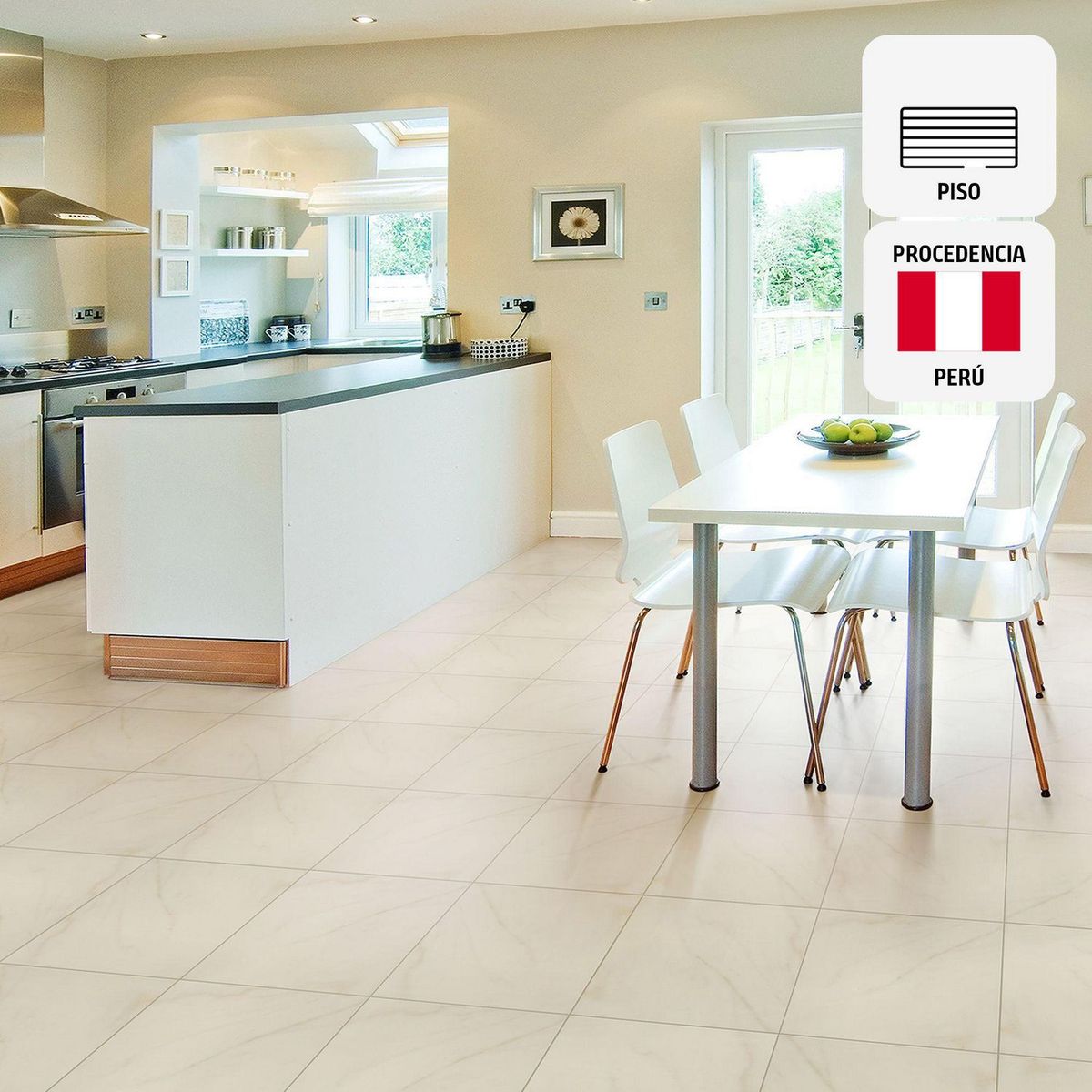 SAN MARTIN - Cerámica Beige 45x45 Marmoladas Brillante 2.44 m2