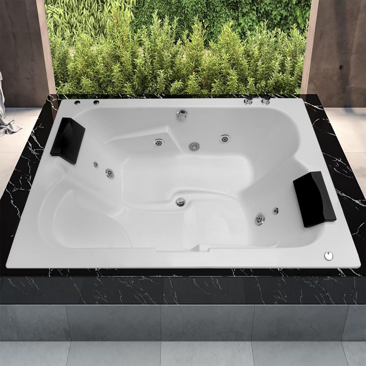 CUBA&SPA - Tina Hidromasaje Rectangular Iguazu Ejecutiva 120x180cm Blanca.