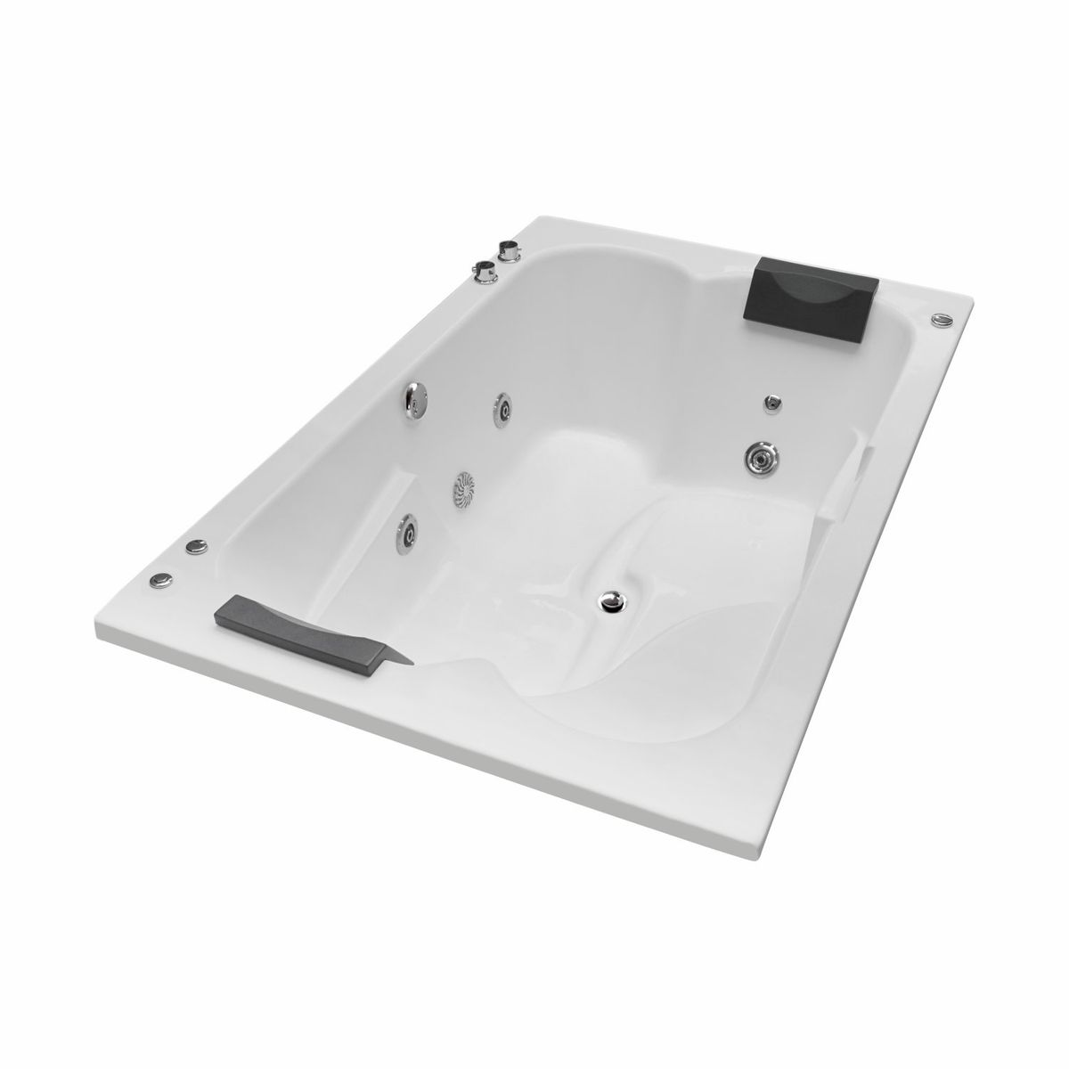 CUBA&SPA - Tina Hidromasaje Rectangular Iguazu Ejecutiva 120x180cm Blanca.