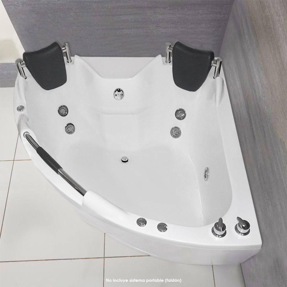 CUBA&SPA - Tina Hidromasaje Esquinera Gocta Ejecutiva 130x130cm Blanca.