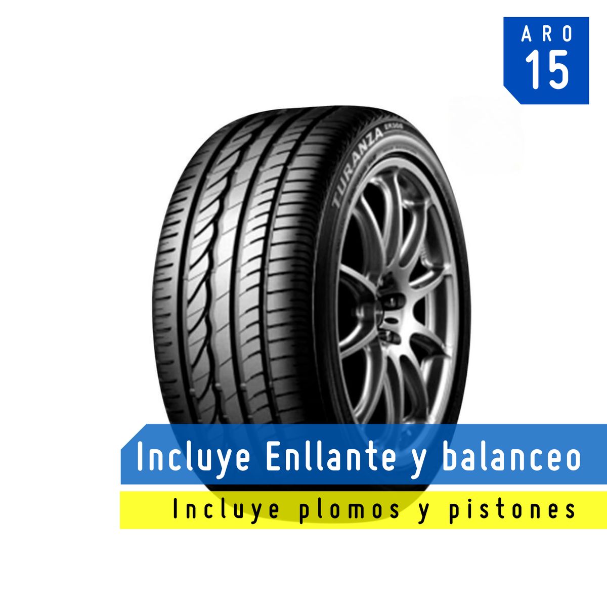BRIDGESTONE - Llanta Bridgestone Turanza ER300 195/55R15