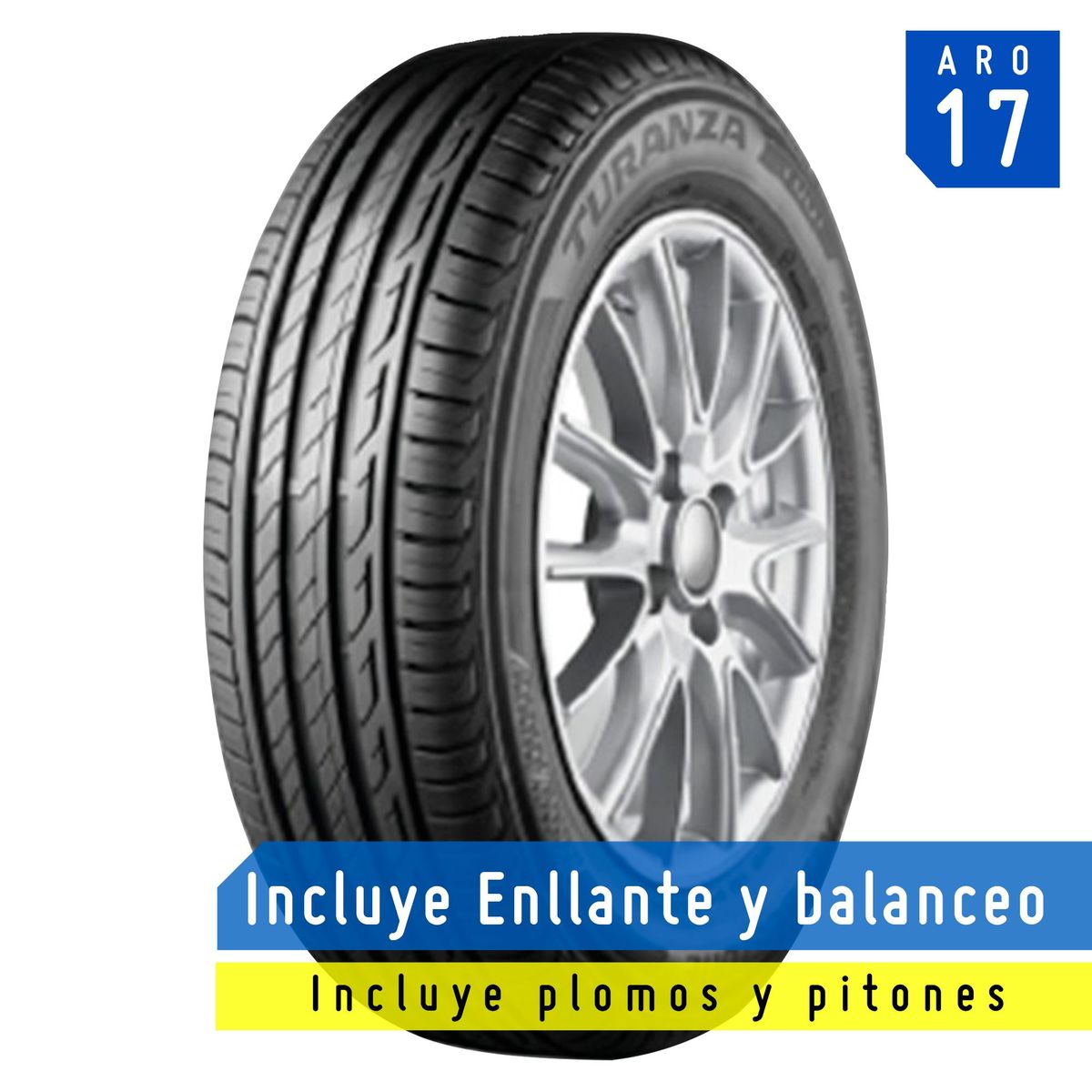 BRIDGESTONE - Llanta Bridgestone 225/55R17 97W BS Turanza T001