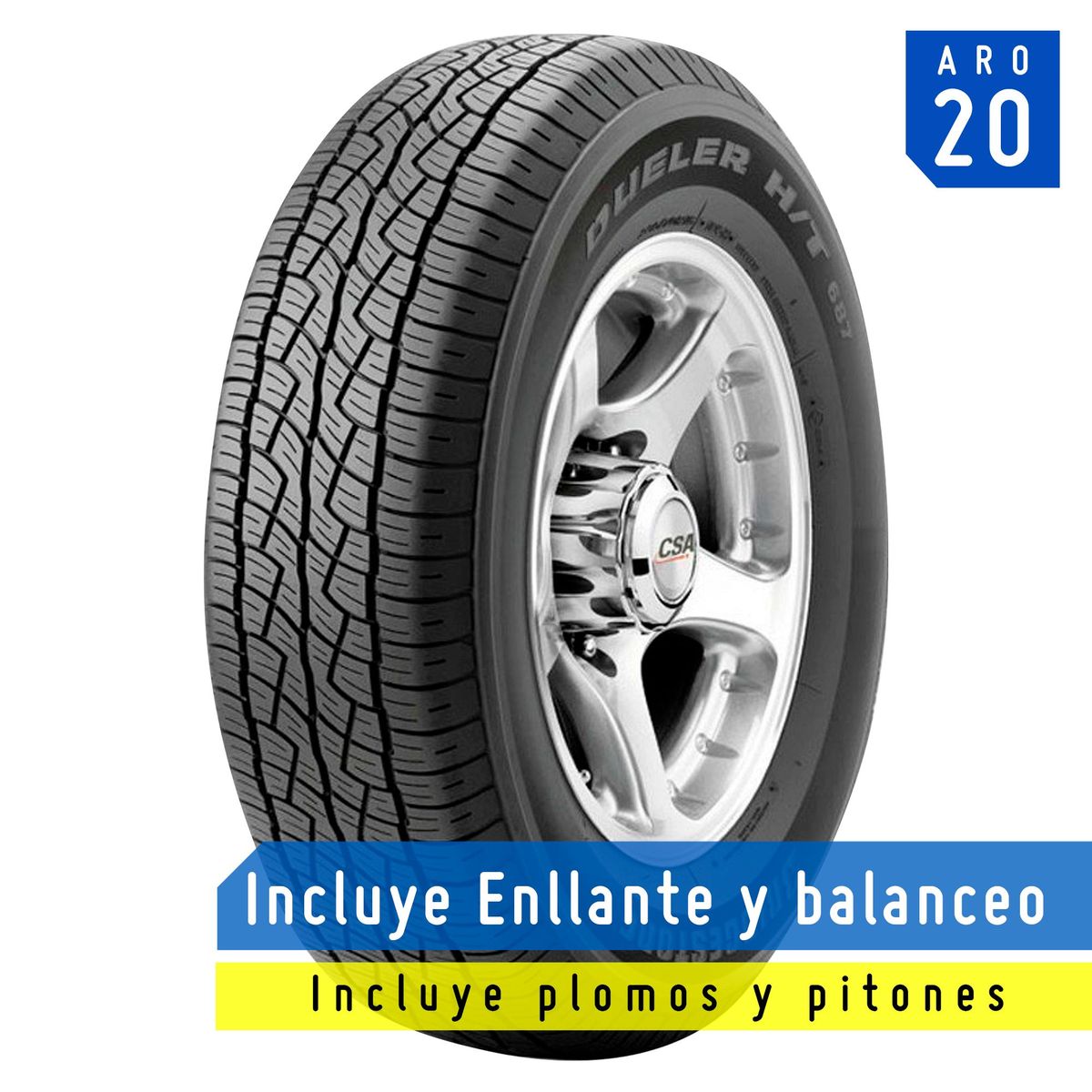 BRIDGESTONE - Llanta Bridgestone 225/70R16 101S BS Dueler H/T D