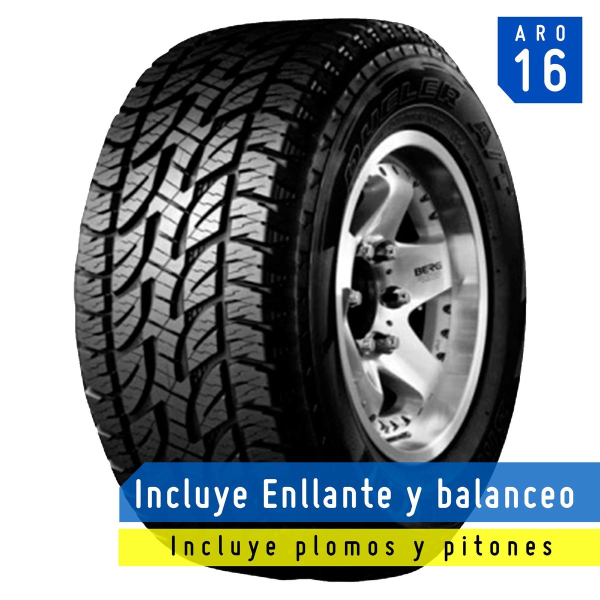 BRIDGESTONE - Llanta Bridgestone 245/75R16 108S 6PR BS Dueler A