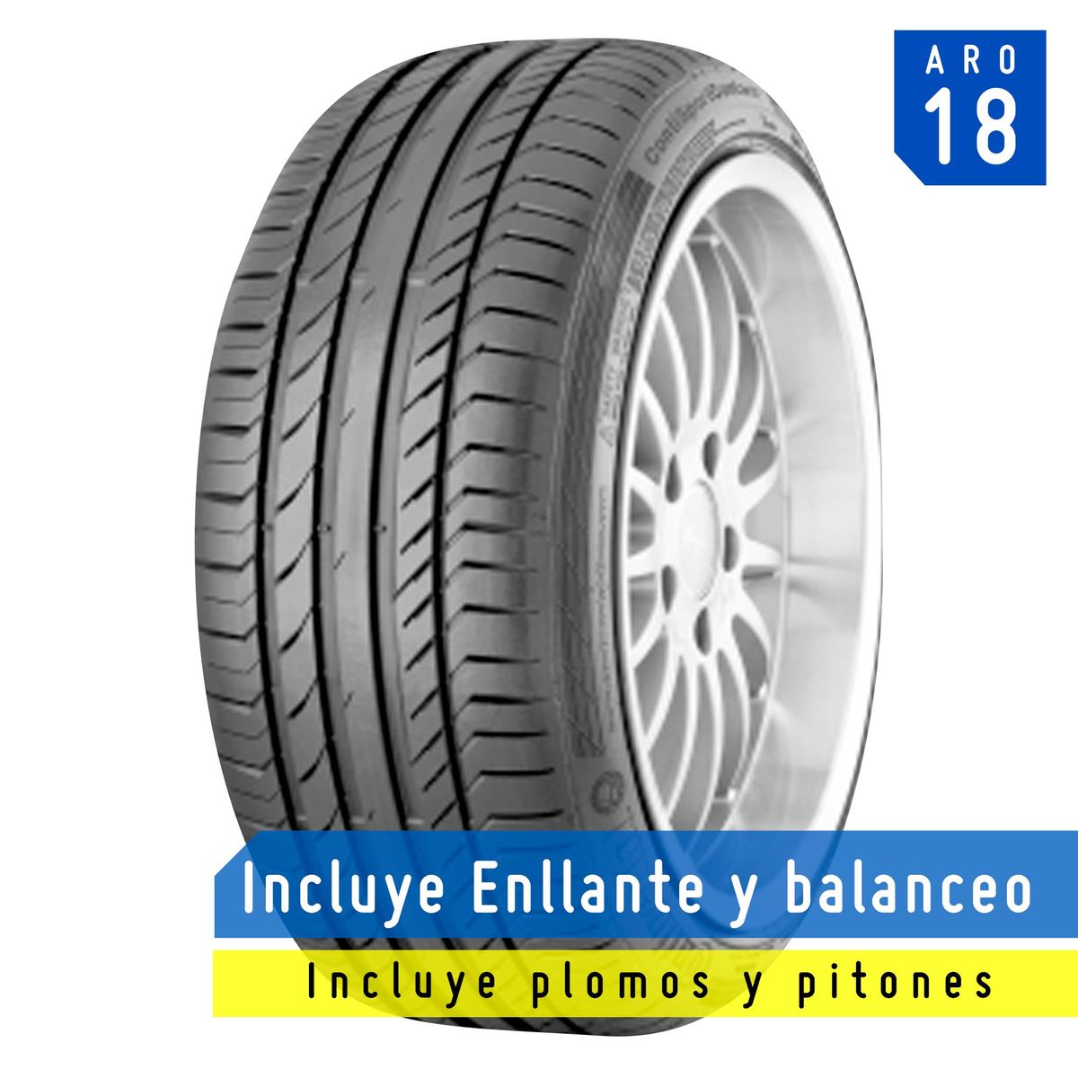 CONTINENTAL - Llanta Continental ContiSportContact 5 225/60 R18 100H