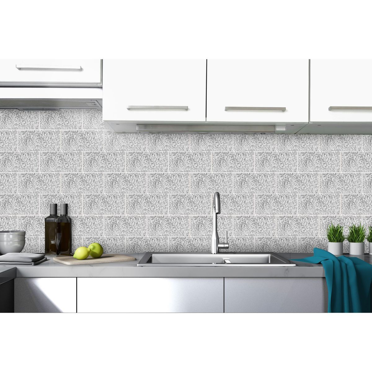 KANTU - Brick Jersey Blanco 15x7.5cm pack x3 unidades para pared