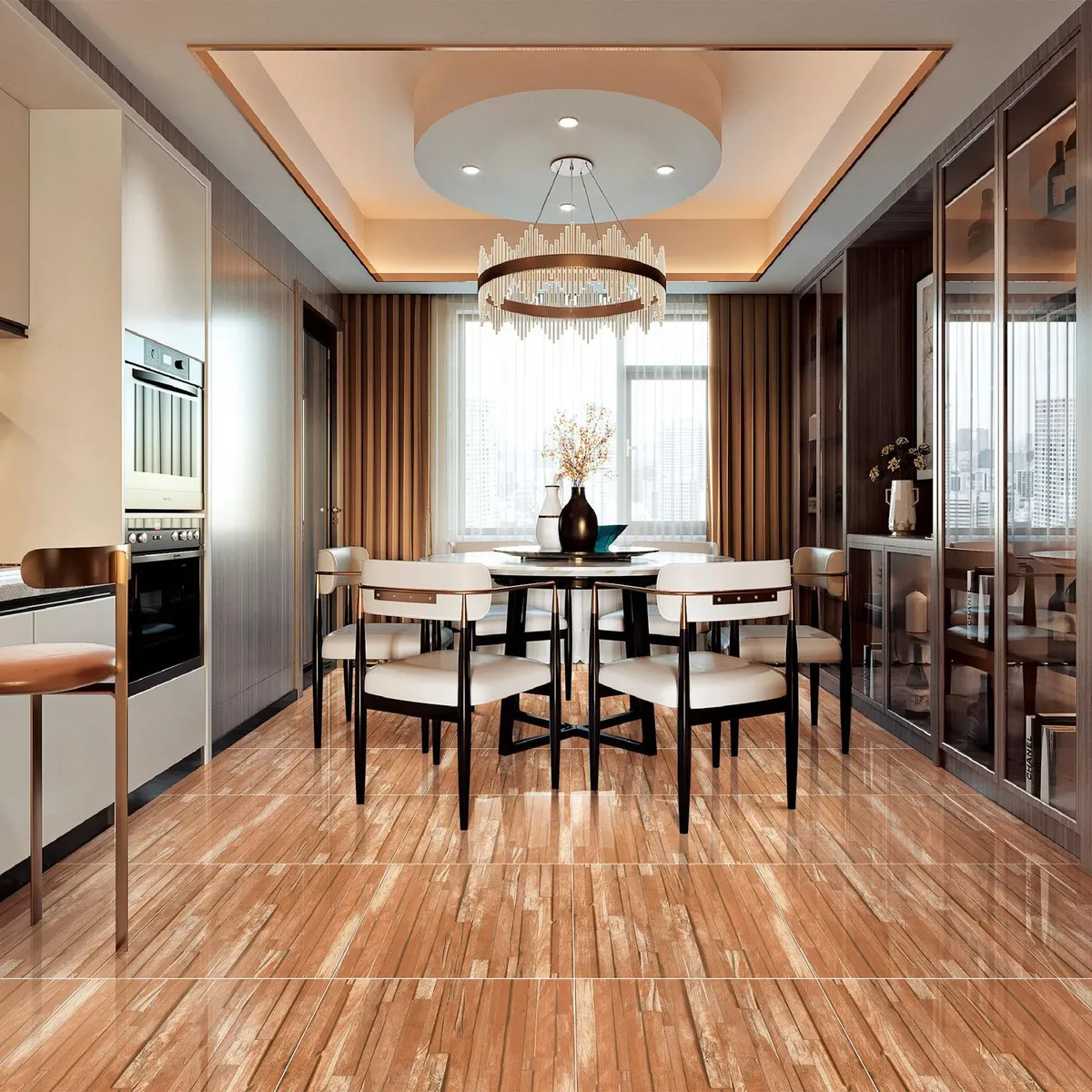 HOLZTEK - Gres Porcelanico Marrón Maderado 60x60cm 1.44m2