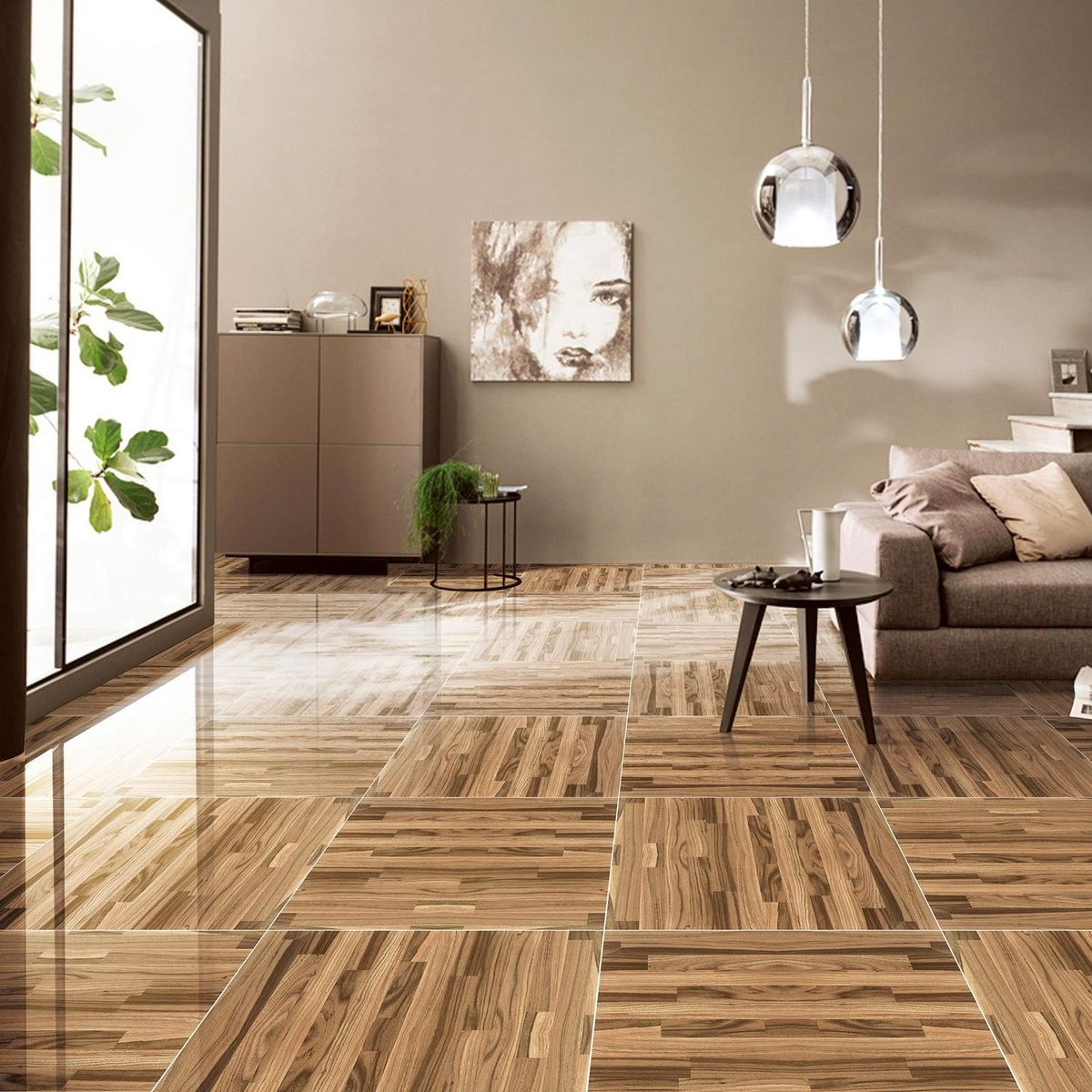 HOLZTEK - Gres Porcelanico Marrón Maderado 60x60cm 1.44m2