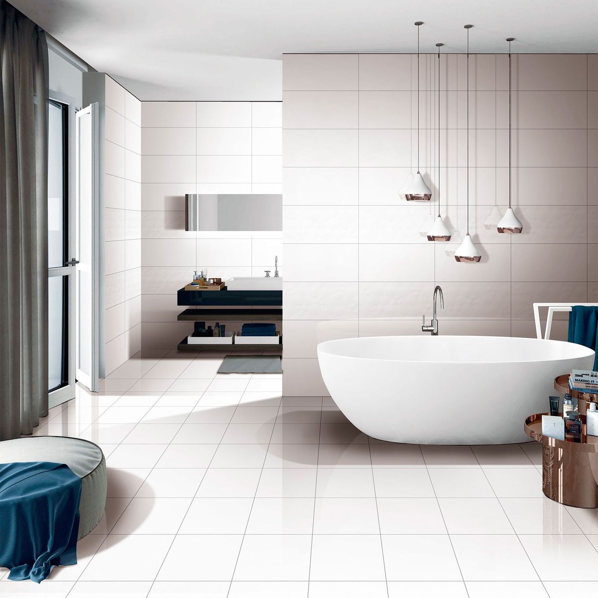 HOLZTEK - Cerámica Blanco Liso 31x61cm 1.62 m2