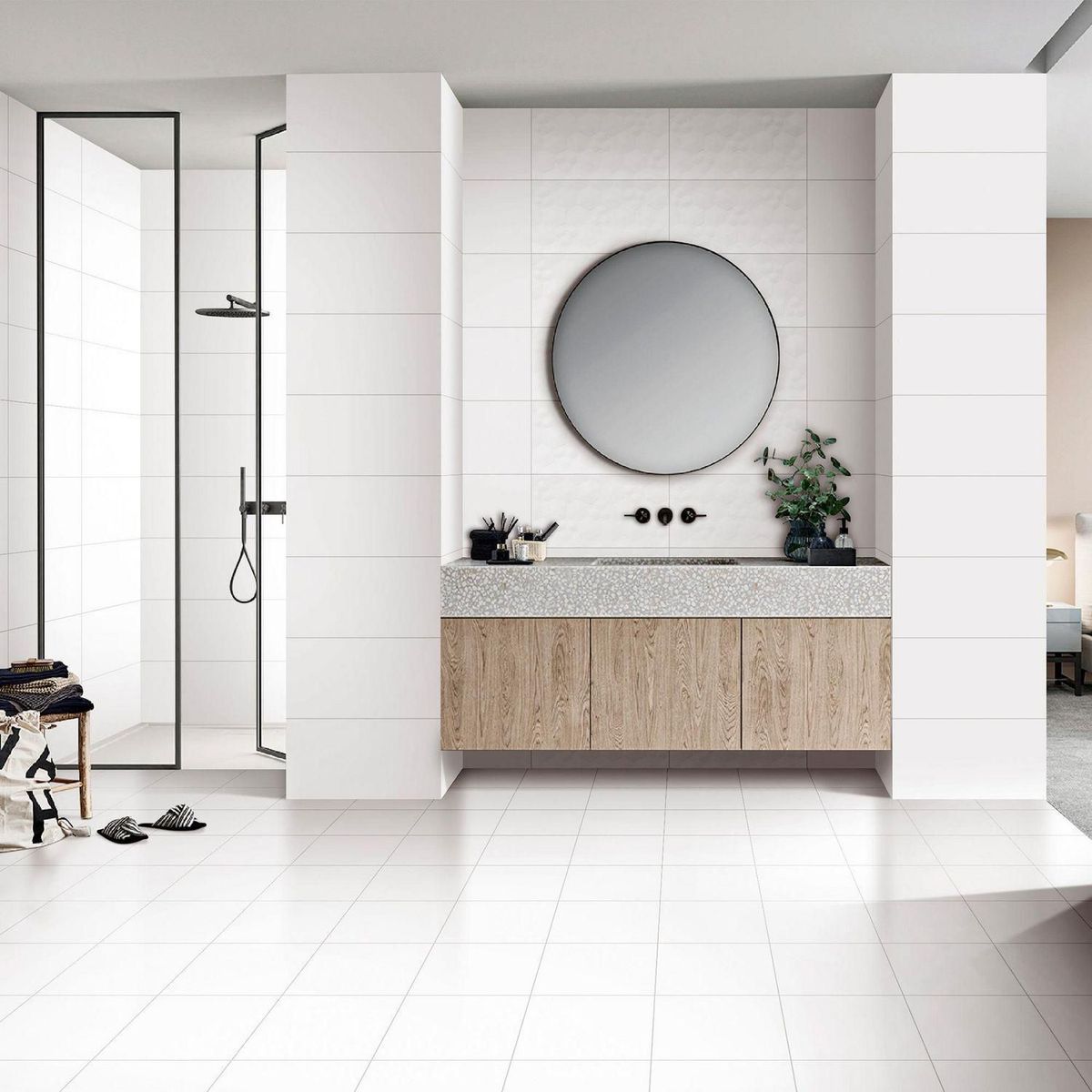 HOLZTEK - Cerámica Blanco Liso 31x61cm 1.62 m2