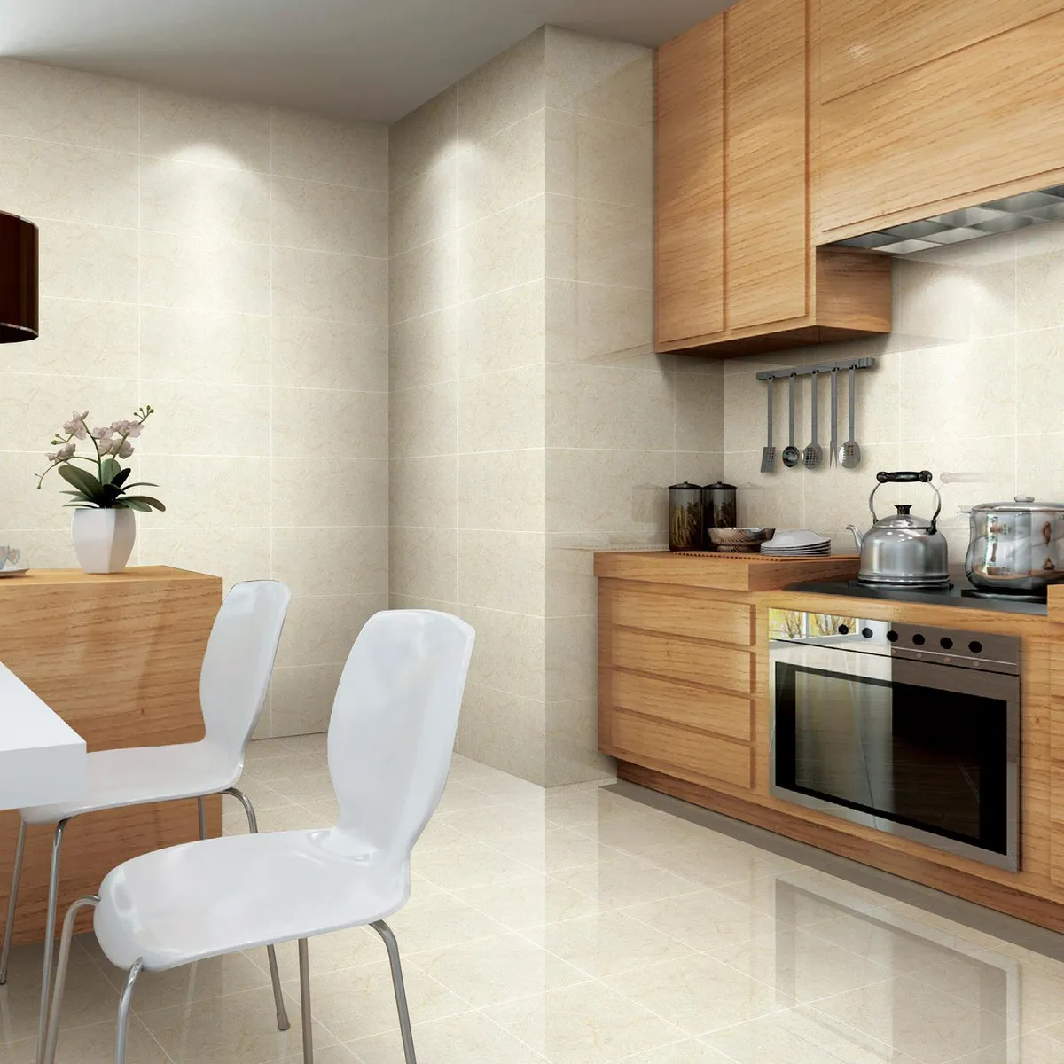 HOLZTEK - Cerámica Beige Marmolado 31x61cm 1.62 m2