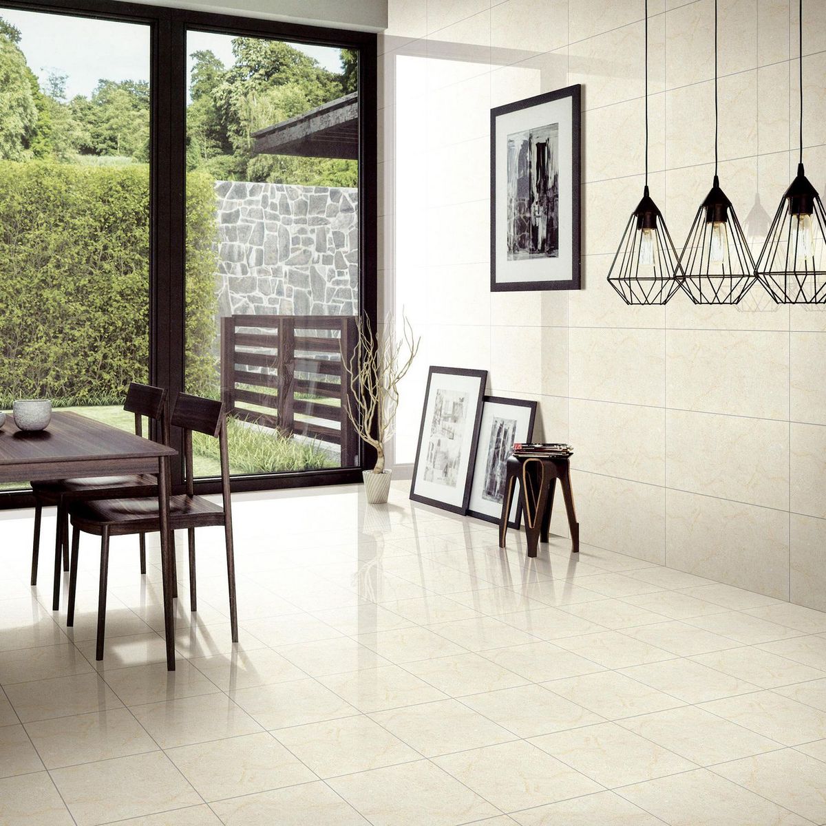 HOLZTEK - Cerámica Beige Marmolado 31x61cm 1.62 m2