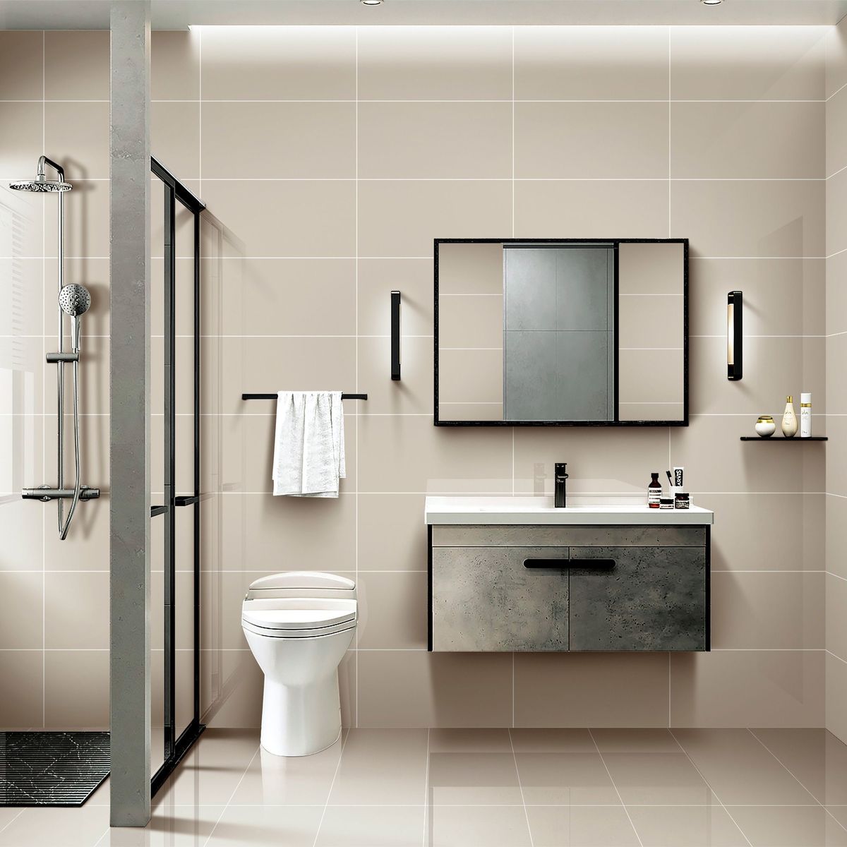 HOLZTEK - Porcelanato Beige 30x60 Lisas/Granilladas Brillante 1.44 m2