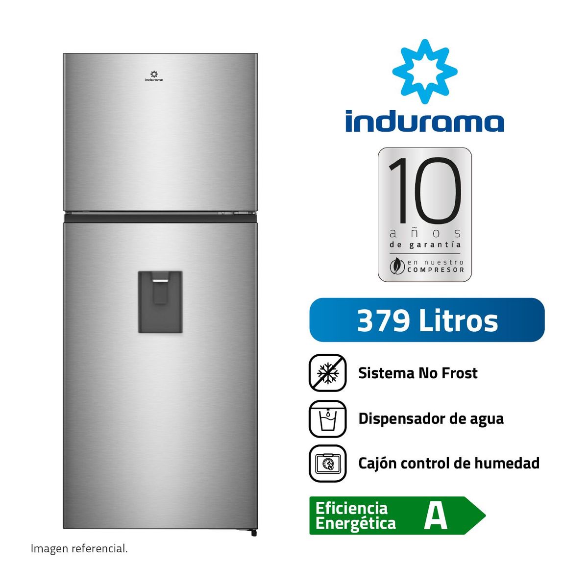INDURAMA - Refrigeradora Indurama Top Freezer 379 Litros RI-469D