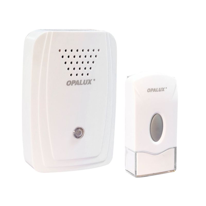 OPALUX - Timbre Inalámbrico Opalux 80m de Alcance Blanco