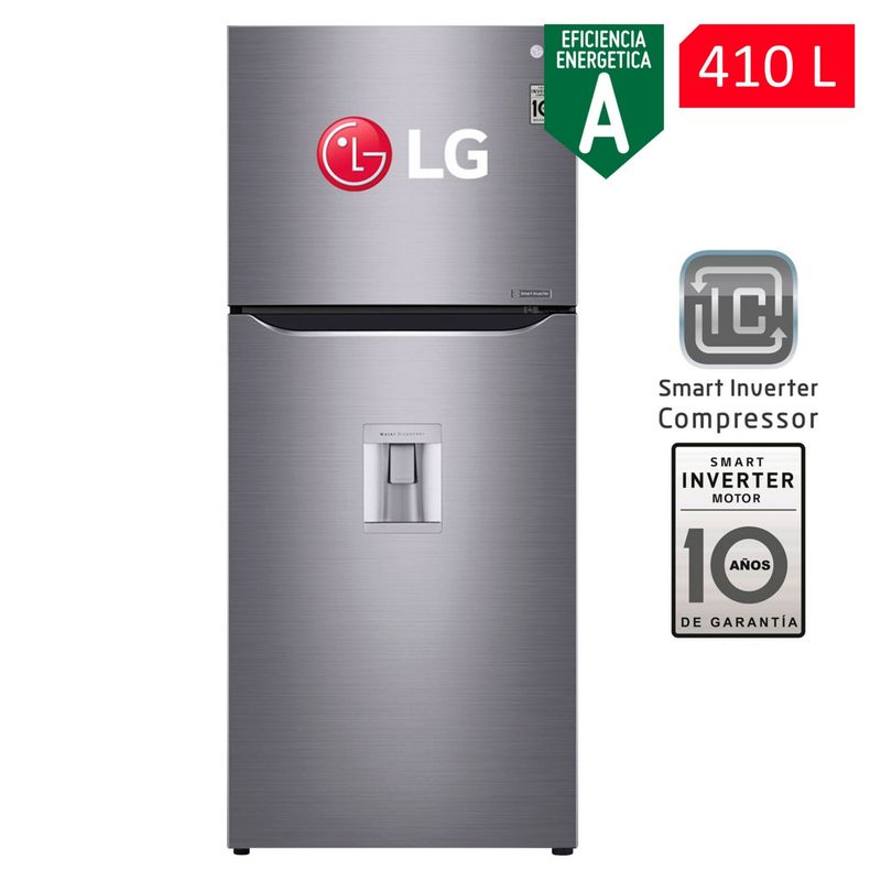 LG - Refrigeradora LG 410 Lt Top Freezer GT39WPPDC Plata