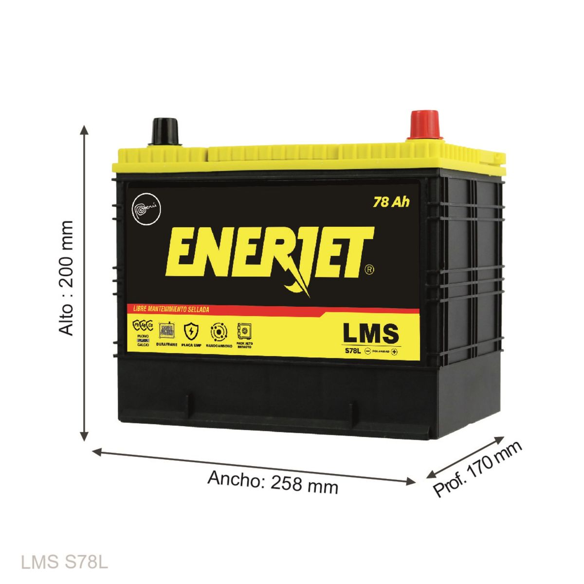 BATERIAS ENERJET - Batería para Auto Enerjet 13 PL LMS S78L