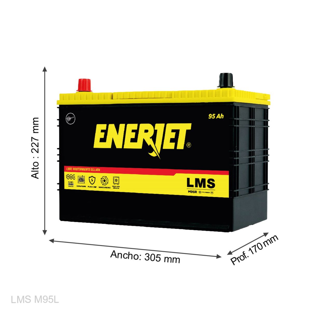 BATERIAS ENERJET - Batería para Camioneta 15 Placas M95R