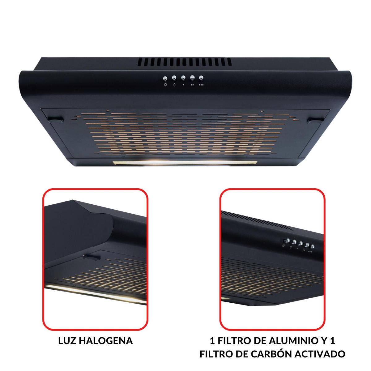 KLIMATIC - Campana Extractora Klimatic 60cm IWH101 Negro Mate