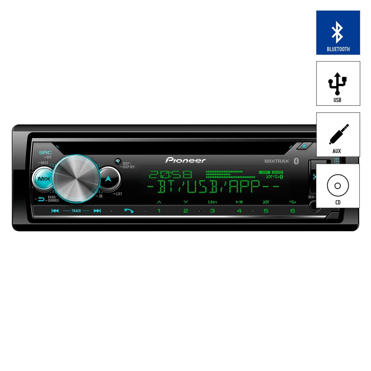 PIONEER - Autoradio Pioneer Bluetooth DEH-X5000BT