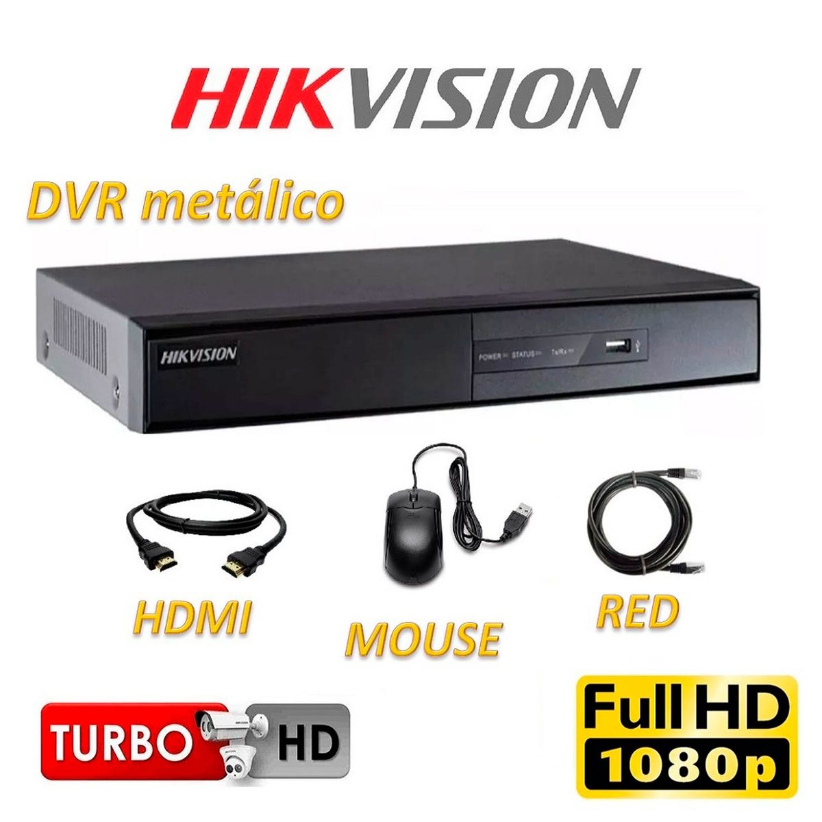 HIKVISION - Kit 9 Cámaras de Seguridad FULLHD 1080P Disco 1TB WD
