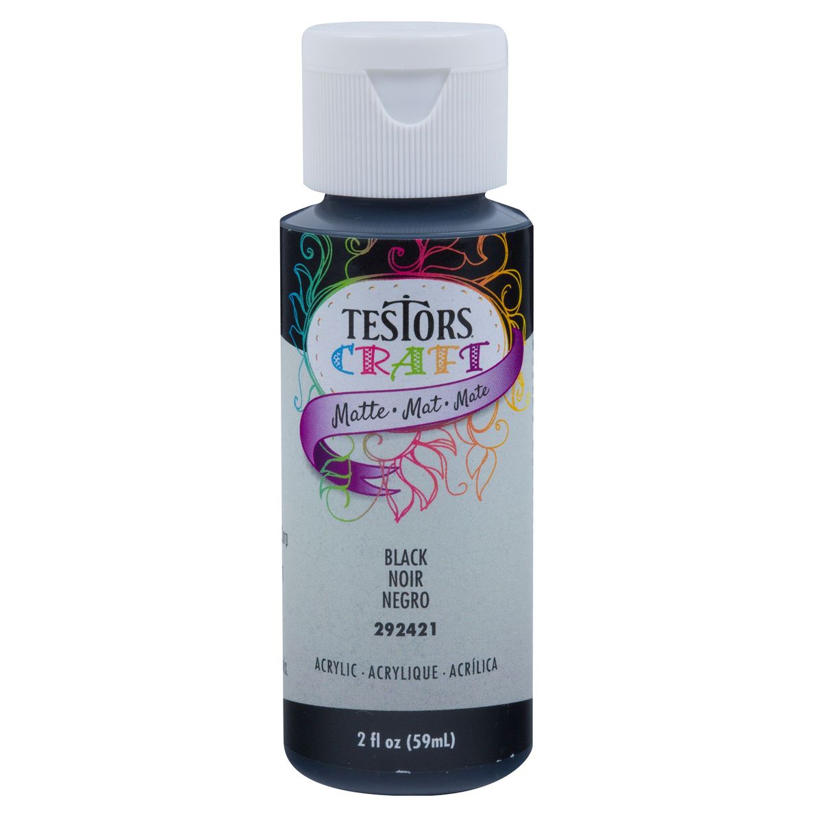 TESTORS - Pintura Acrílica Testors Negro Mate 59mL