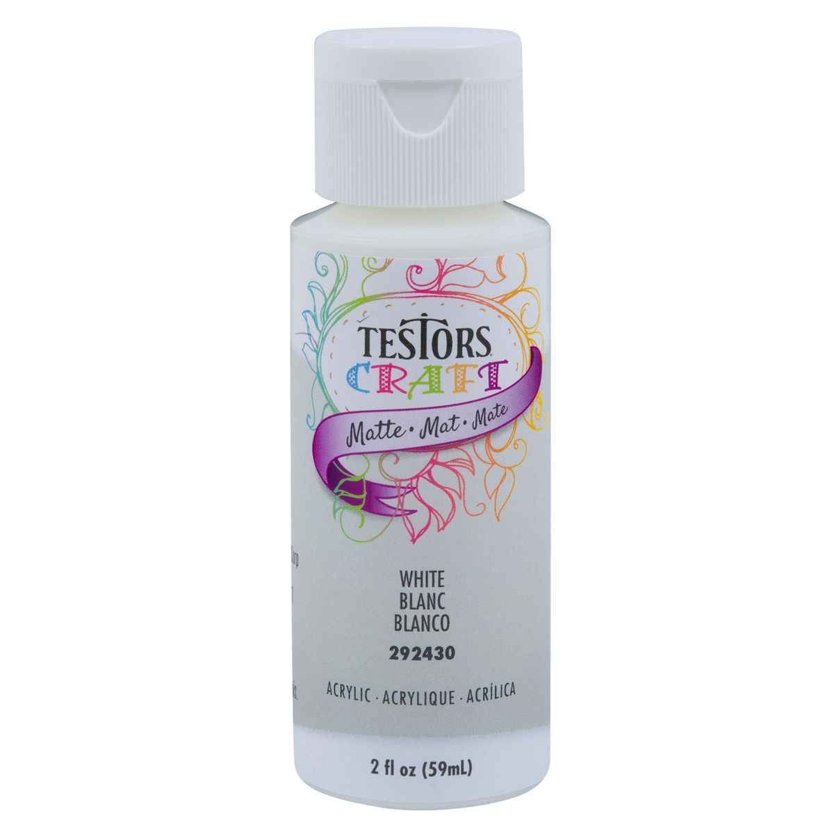TESTORS - Pintura Acrílica Testors Blanco Mate 59mL
