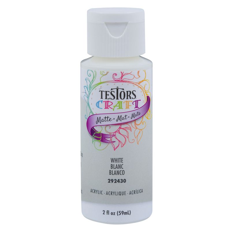 RUST OLEUM - Pintura Acrílica Testors Blanco Mate 59mL