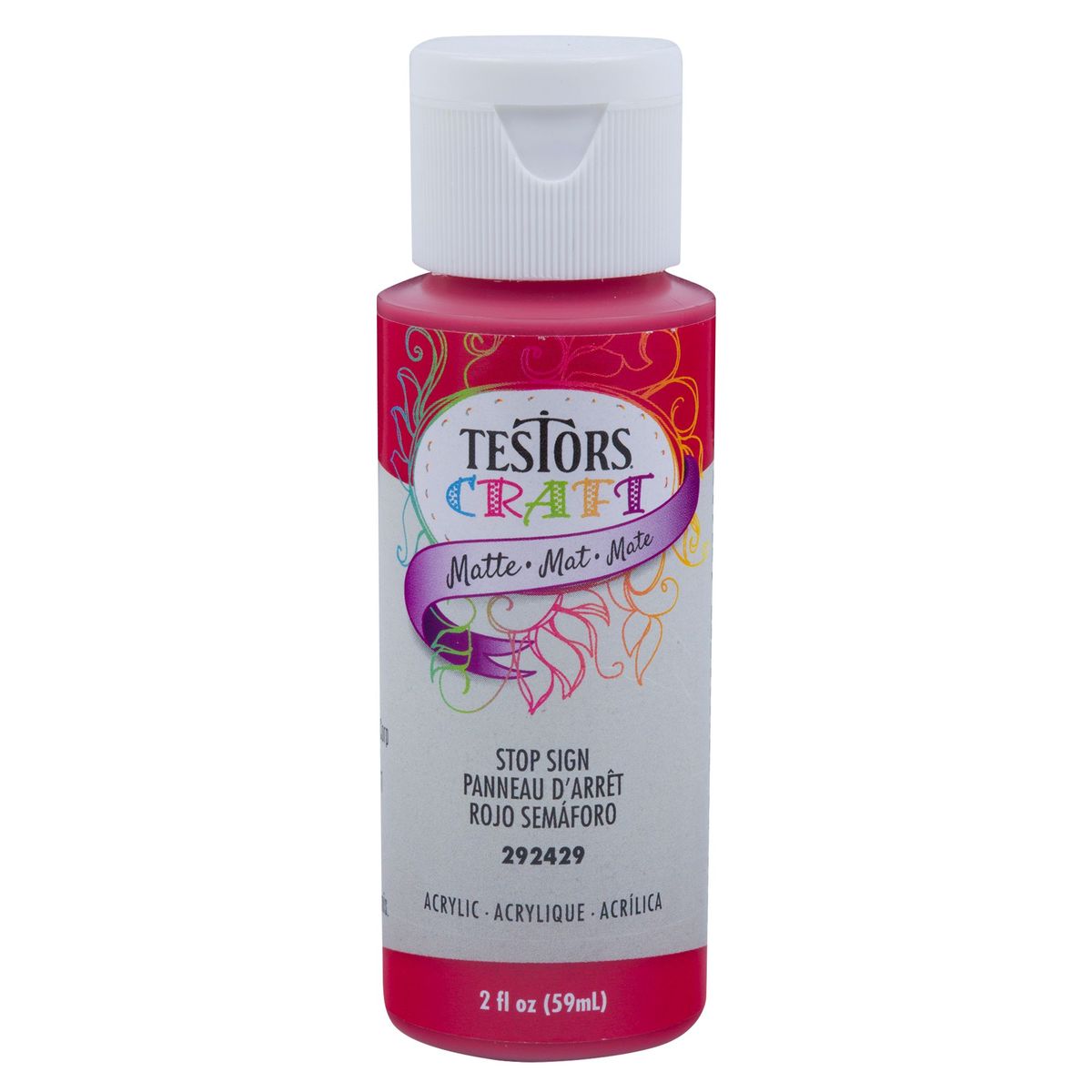 TESTORS - Pintura Acrílica Testors Rojo Semáforo Mate 59mL