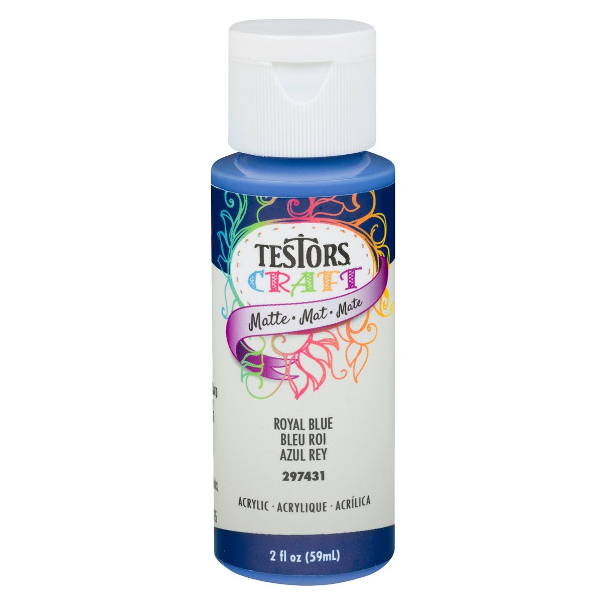 TESTORS - Pintura Acrílica Testors Azul Rey Mate 59mL